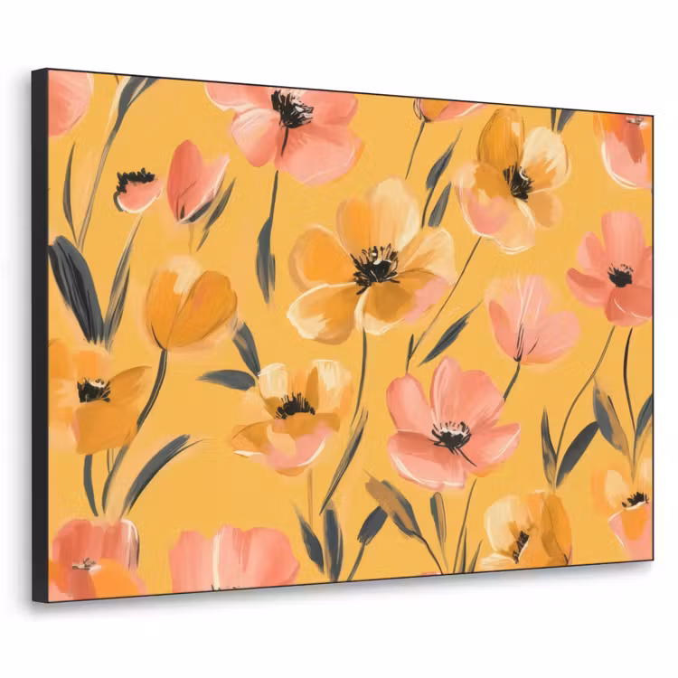 Art Frame - Bloemen - Geschilderd - Geel — 1