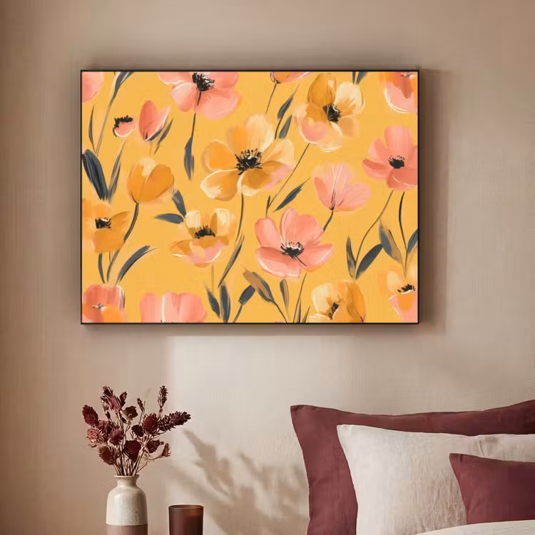 Art Frame - Bloemen - Geschilderd - Geel — 3