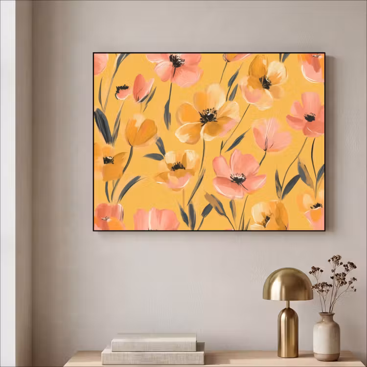 Art Frame - Bloemen - Geschilderd - Geel — 5