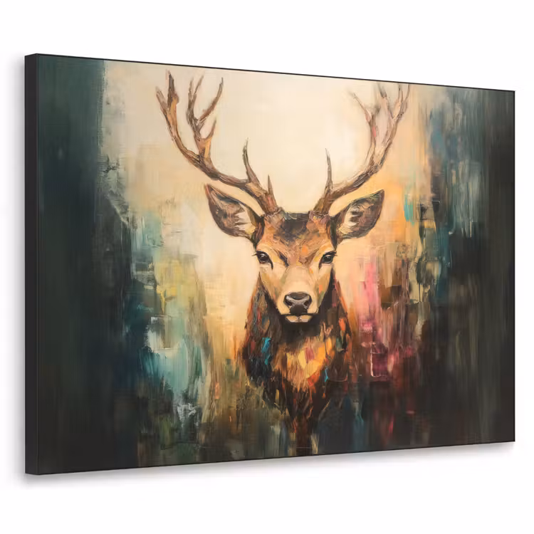 Art Frame - Hert - Geverfd - Gewei - Bruin — 1