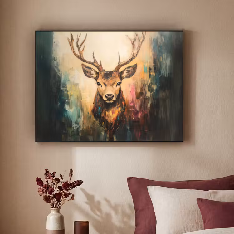 Art Frame - Hert - Geverfd - Gewei - Bruin — 3