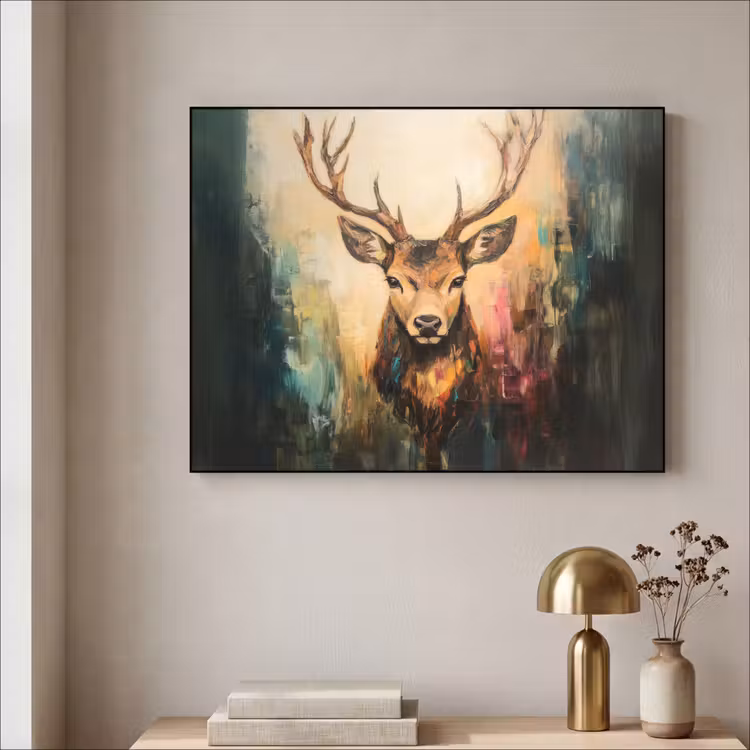 Art Frame - Hert - Geverfd - Gewei - Bruin — 5