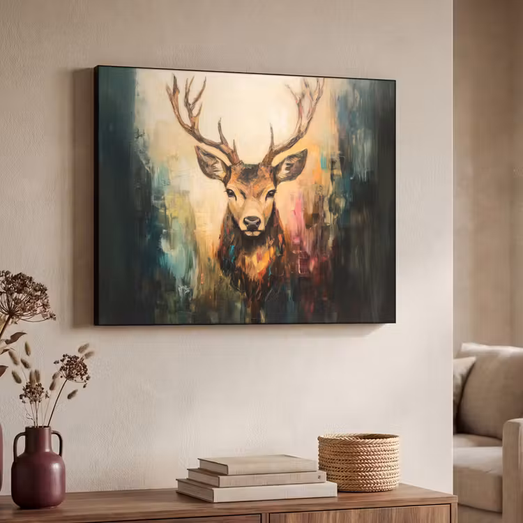 Art Frame - Hert - Geverfd - Gewei - Bruin — 7