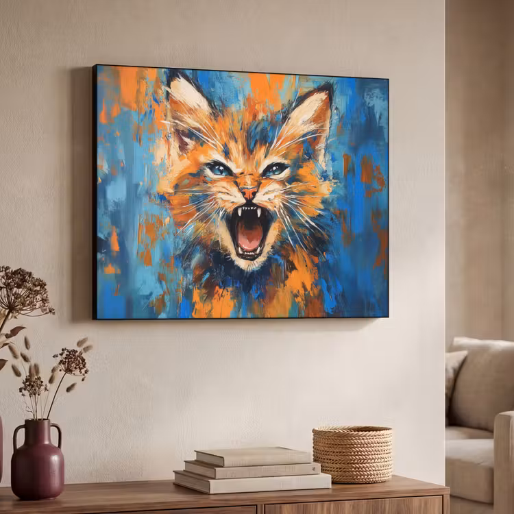 Art Frame - Kat - Kleurrijk - Oranje - Blauw — 7