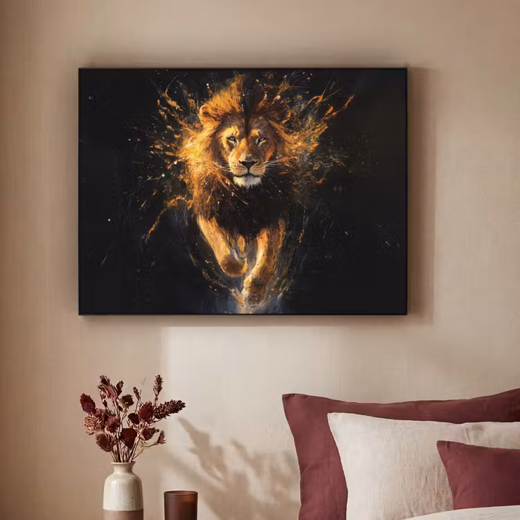 Art Frame - Leeuw - Zwart - Oranje - Verf — 3
