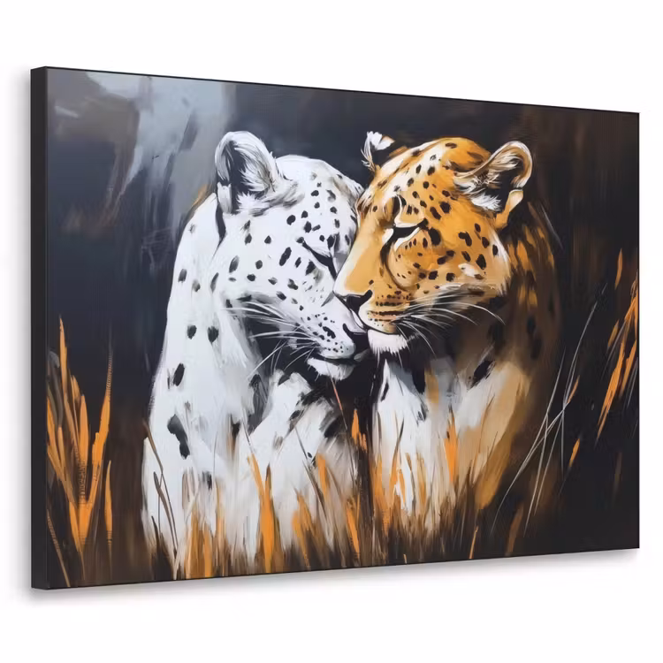 Art Frame - Luipaard - Oranje - Wit - Gras — 1