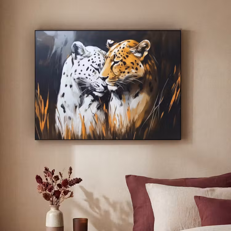 Art Frame - Luipaard - Oranje - Wit - Gras — 3