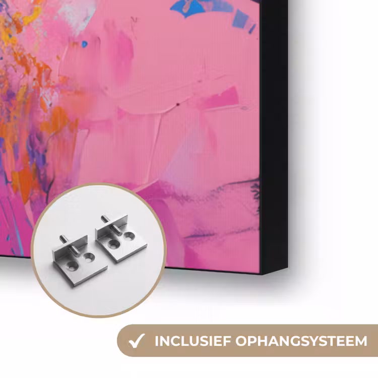 Art Frame - Uil - Roze - Blauw - Verf - Abstract — 6