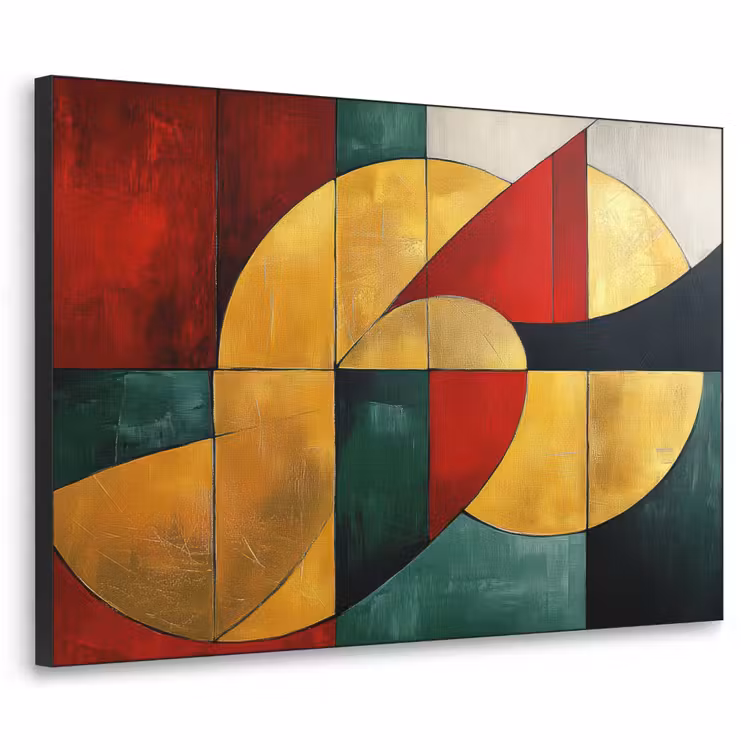 Art Frame - Abstract - Kerst - Goud - Rood - Groen — 1