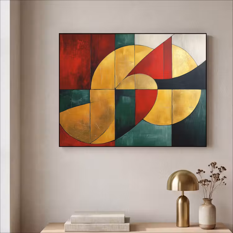 Art Frame - Abstract - Kerst - Goud - Rood - Groen — 5