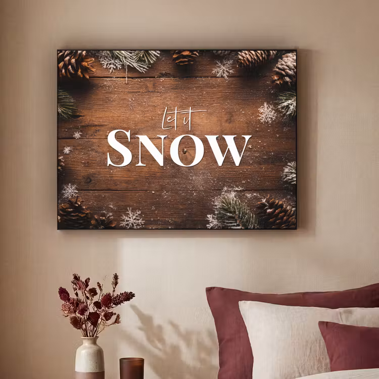 Art Frame - Sneeuw - Houtlook - Quote - Let it snow — 3