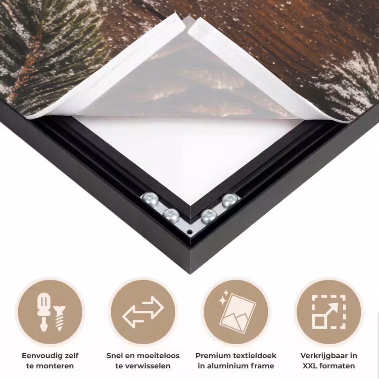 Art Frame - Sneeuw - Houtlook - Quote - Let it snow — 4