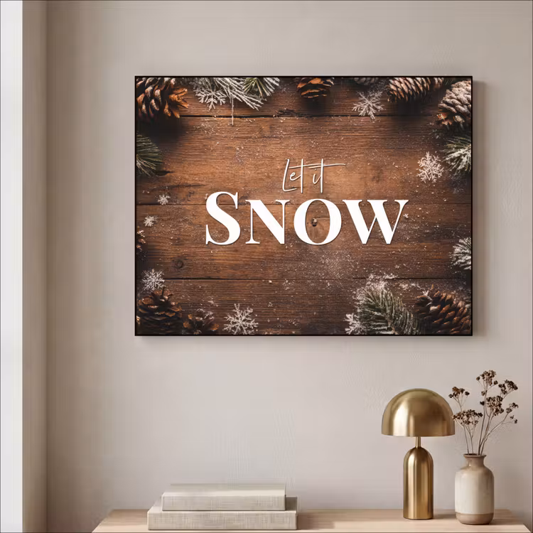 Art Frame - Sneeuw - Houtlook - Quote - Let it snow — 5