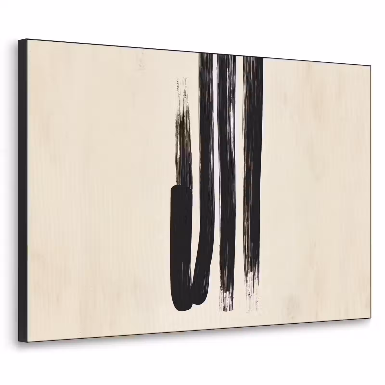 Art Frame - Penseelstreken - Verticaal - Zwart — 1