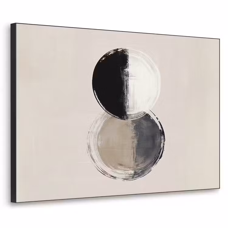 Art Frame - Cirkels - Strepen - Minimalistisch - Zwart — 1