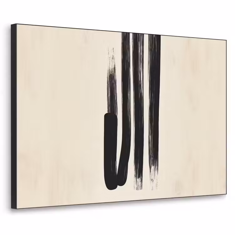 Art Frame - Penseelstreken - Verticaal - Zwart — 1