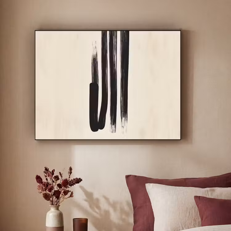 Art Frame - Penseelstreken - Verticaal - Zwart — 3