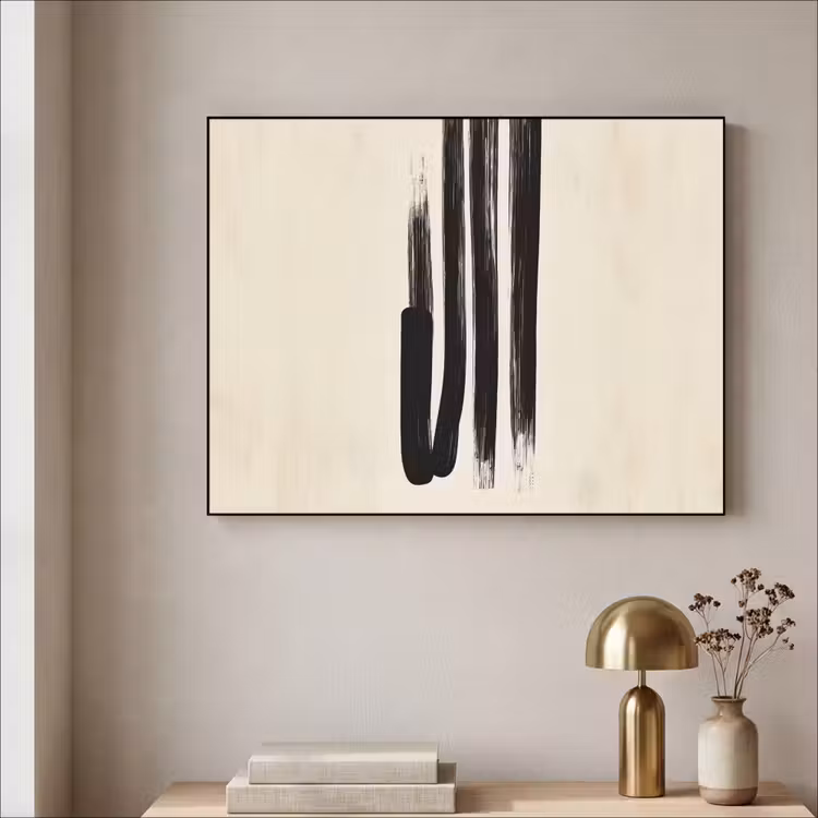 Art Frame - Penseelstreken - Verticaal - Zwart — 5