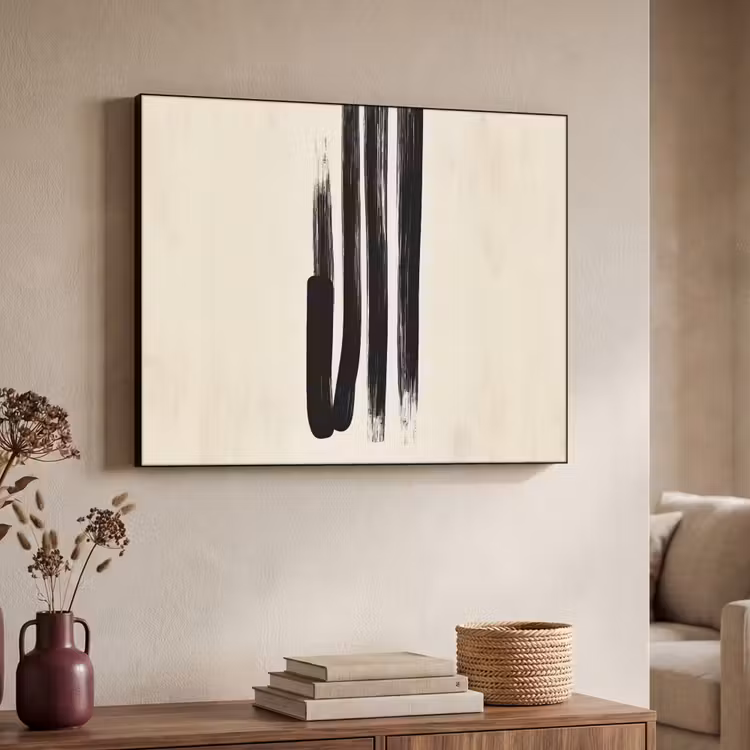 Art Frame - Penseelstreken - Verticaal - Zwart — 7