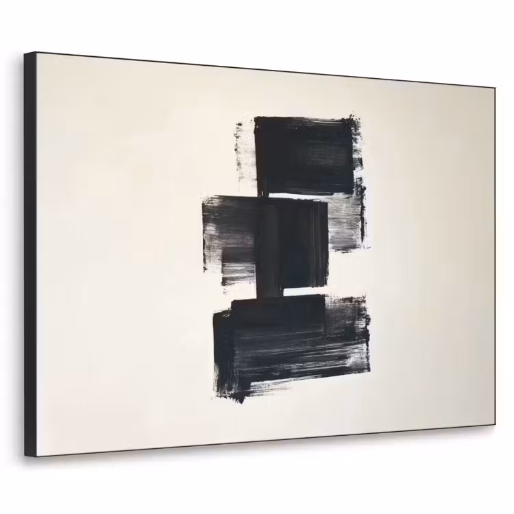 Art Frame - Rechthoeken - Penseelstreken - Abstract - Zwart — 1