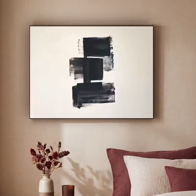 Art Frame - Rechthoeken - Penseelstreken - Abstract - Zwart — 3