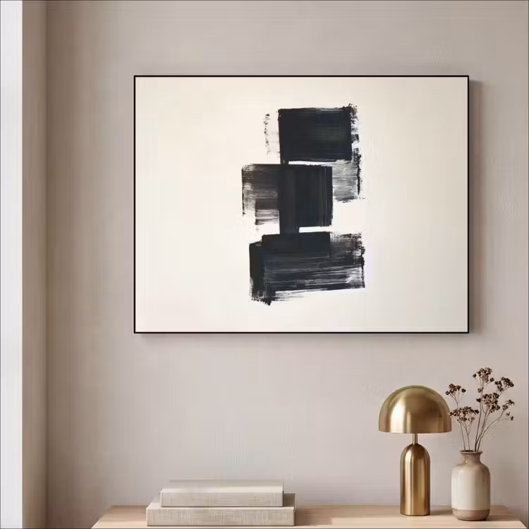 Art Frame - Rechthoeken - Penseelstreken - Abstract - Zwart — 5