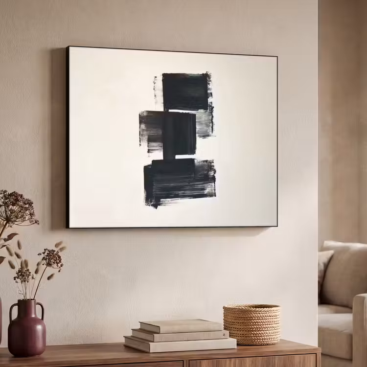 Art Frame - Rechthoeken - Penseelstreken - Abstract - Zwart — 7