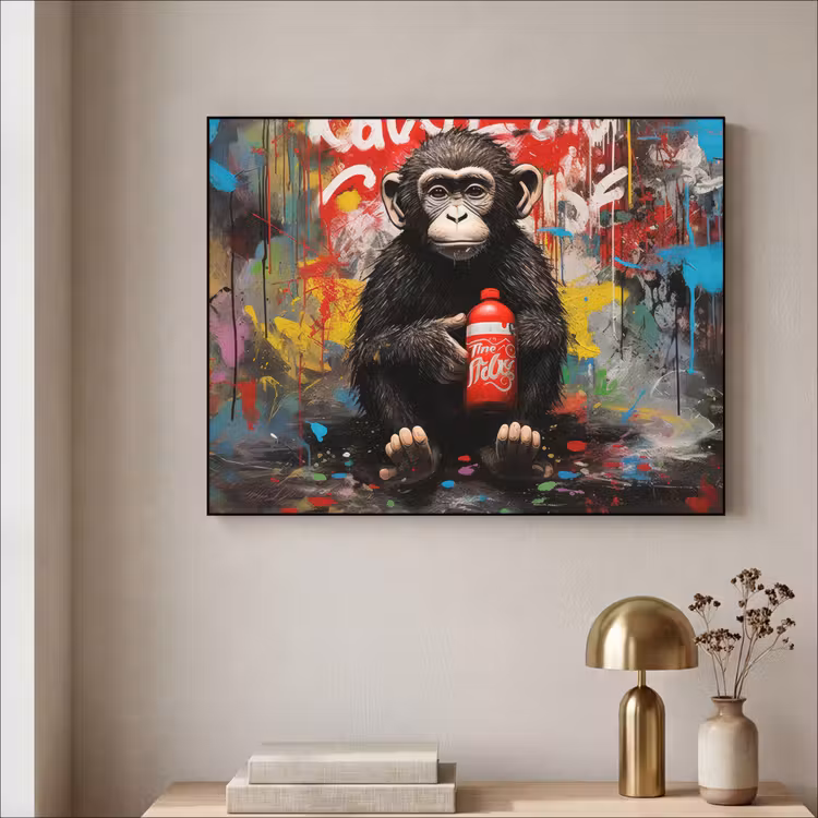 Art Frame - Aap - Graffiti - Dieren - Kunst - Flesje - Kleuren — 5