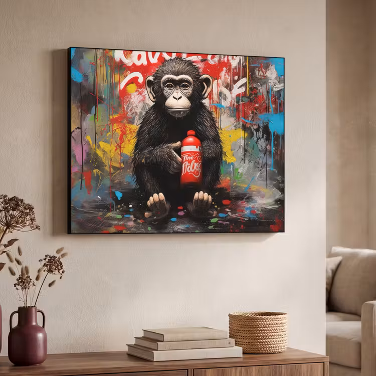 Art Frame - Aap - Graffiti - Dieren - Kunst - Flesje - Kleuren — 7