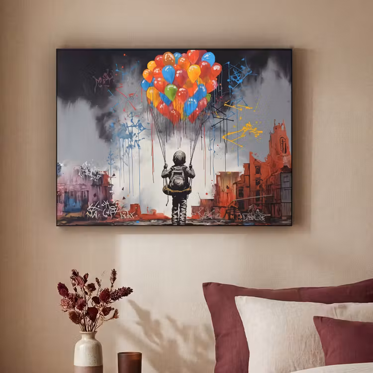 Art Frame - Jongen - Ballonnen - Gebouwen - Kunst — 3