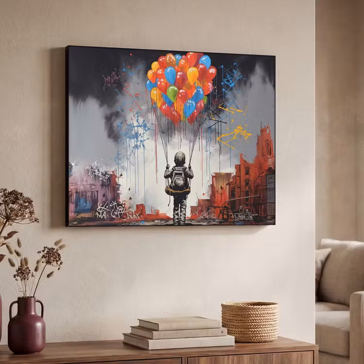 Art Frame - Jongen - Ballonnen - Gebouwen - Kunst — 7