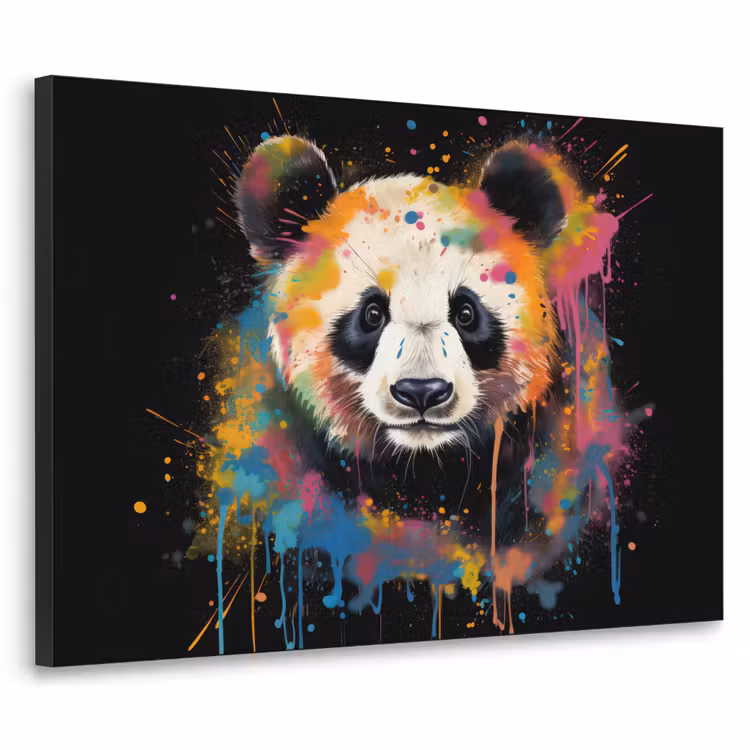 Art Frame - Panda - Graffiti - Dieren - Zwart - Kleuren — 1