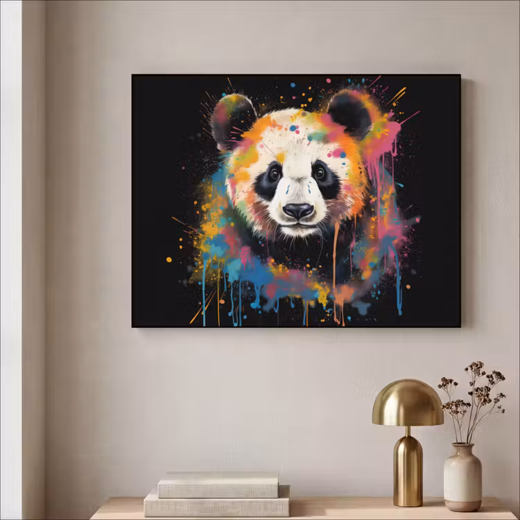 Art Frame - Panda - Graffiti - Dieren - Zwart - Kleuren — 5