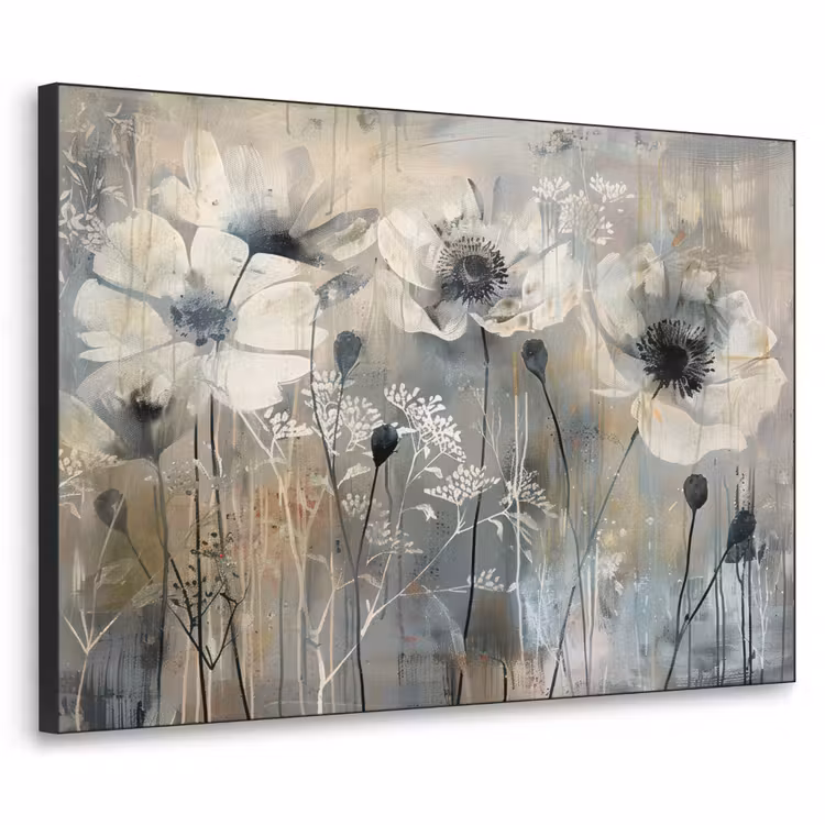 Art Frame - Bloemen - Planten - Grijs - Abstract — 1