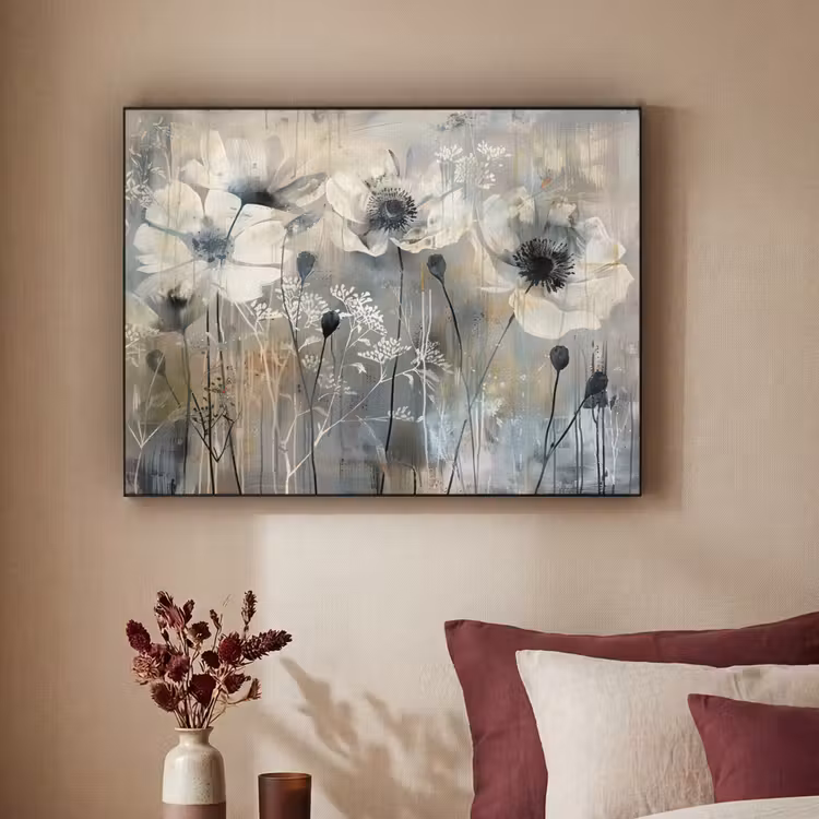 Art Frame - Bloemen - Planten - Grijs - Abstract — 3