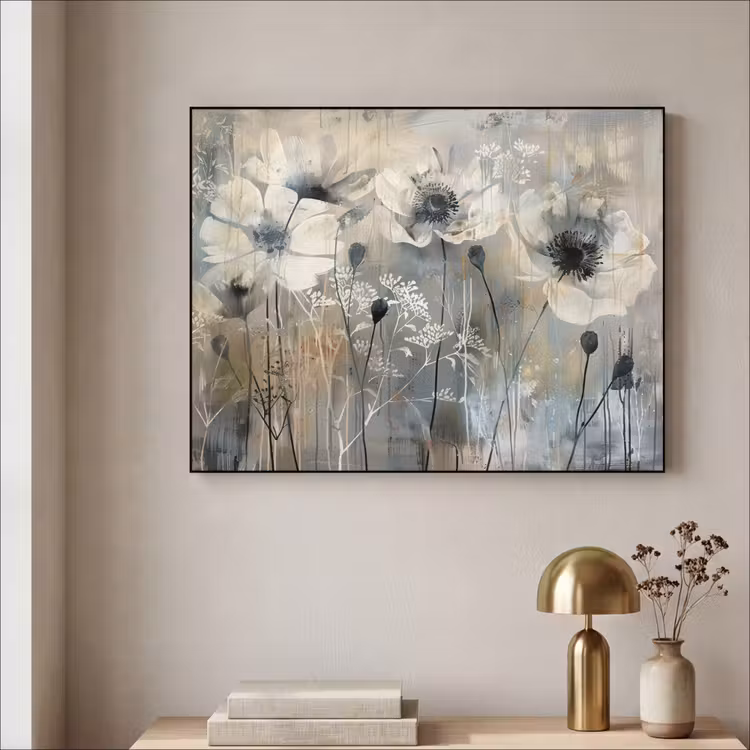 Art Frame - Bloemen - Planten - Grijs - Abstract — 5