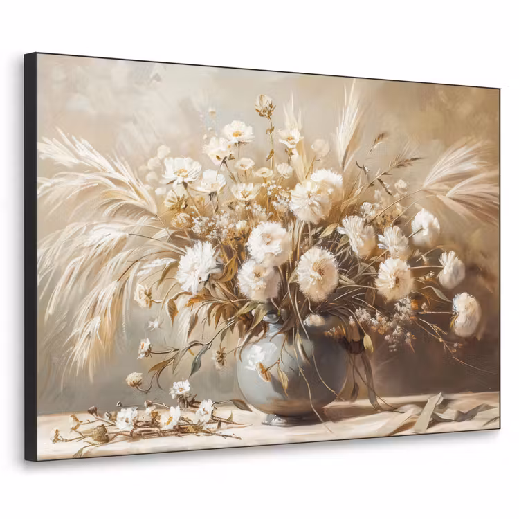Art Frame - Bloemen - Vaas - Stilleven - Beige — 1