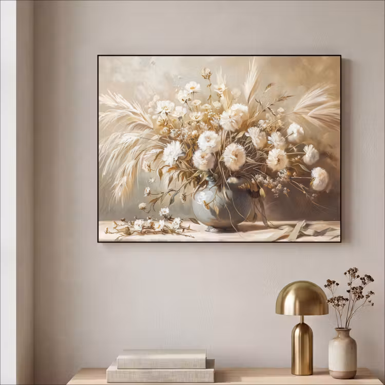 Art Frame - Bloemen - Vaas - Stilleven - Beige — 5