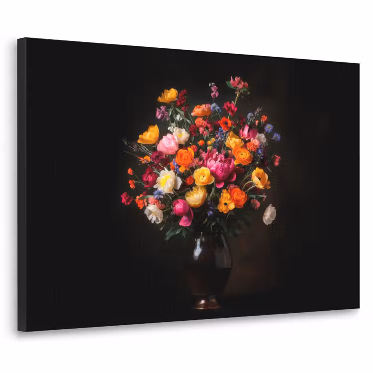 Art Frame - Kleurrijk - Boeket - Vaas - Donkerbruin — 1