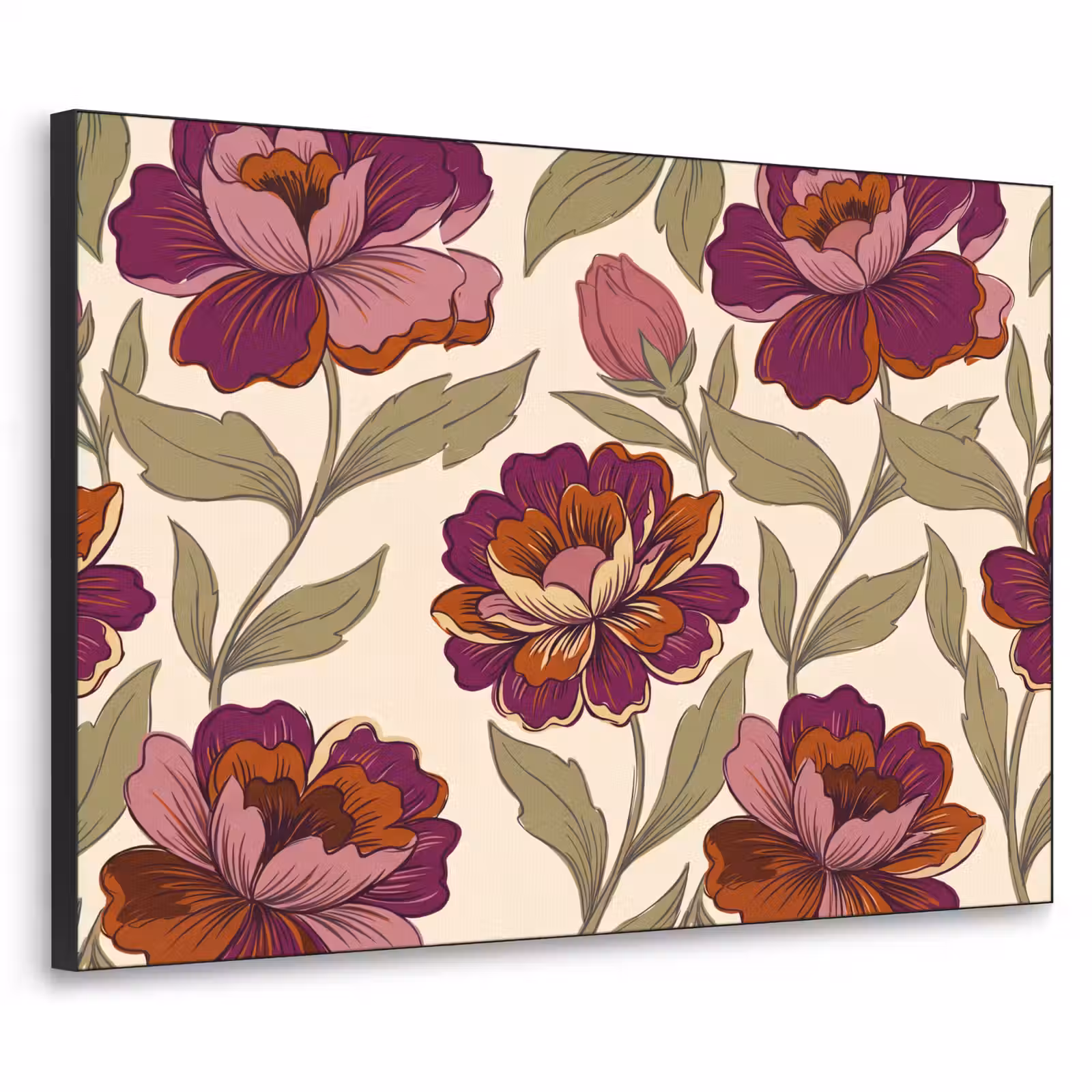 Art Frame - Bloemen - Patroon - Natuur - Modern - Paars — 1