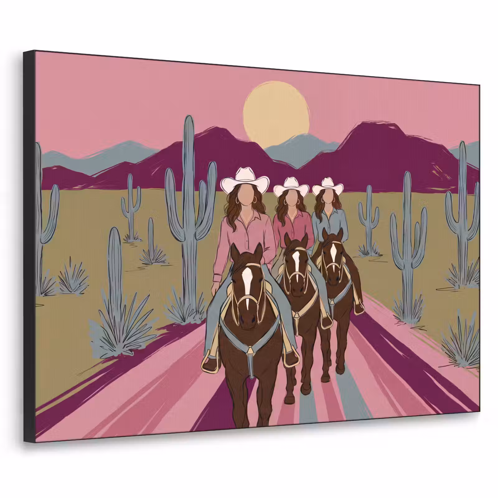 Art Frame - Mensen - Paard - Woestijn - Abstract - Roze — 1