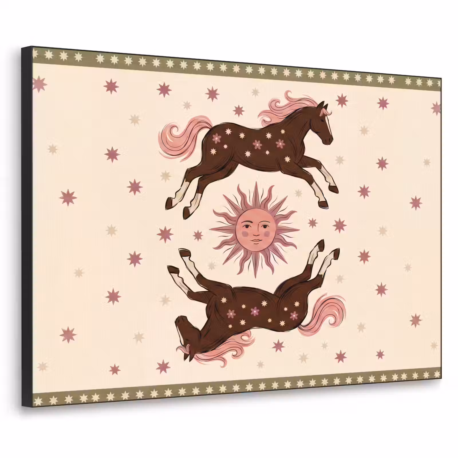 Art Frame - Paard - Zon - Mystiek - Illustratie - Roze — 1