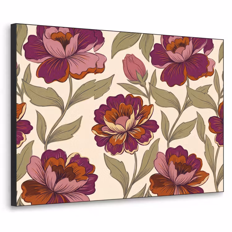 Art Frame - Bloemen - Patroon - Natuur - Modern - Paars — 1