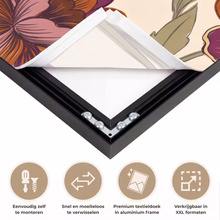 Art Frame - Bloemen - Patroon - Natuur - Modern - Paars — 4