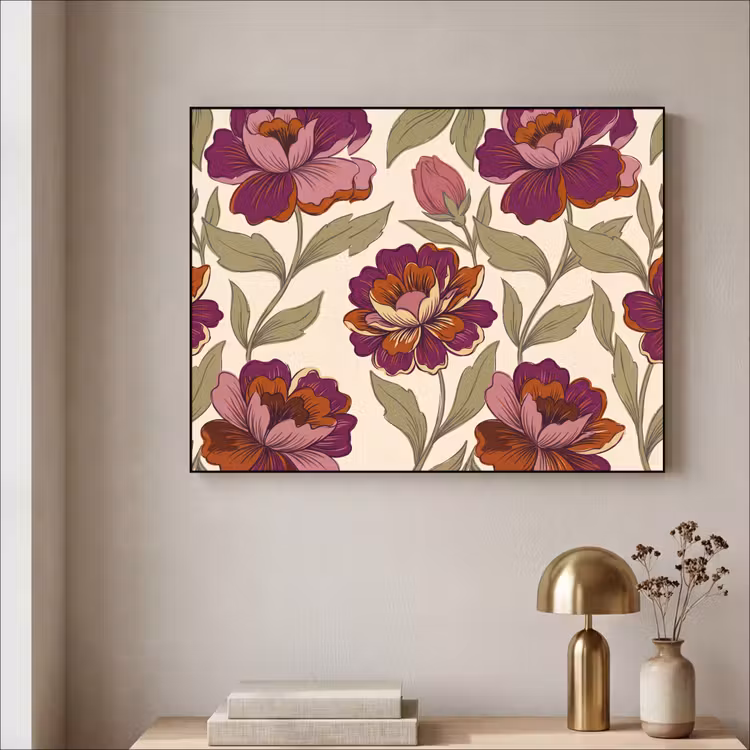 Art Frame - Bloemen - Patroon - Natuur - Modern - Paars — 5