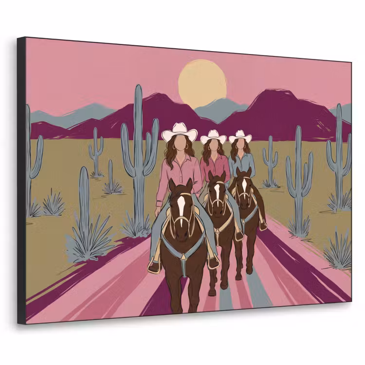 Art Frame - Mensen - Paard - Woestijn - Abstract - Roze — 1