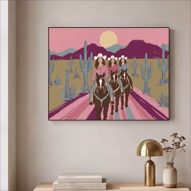 Art Frame - Mensen - Paard - Woestijn - Abstract - Roze — 5