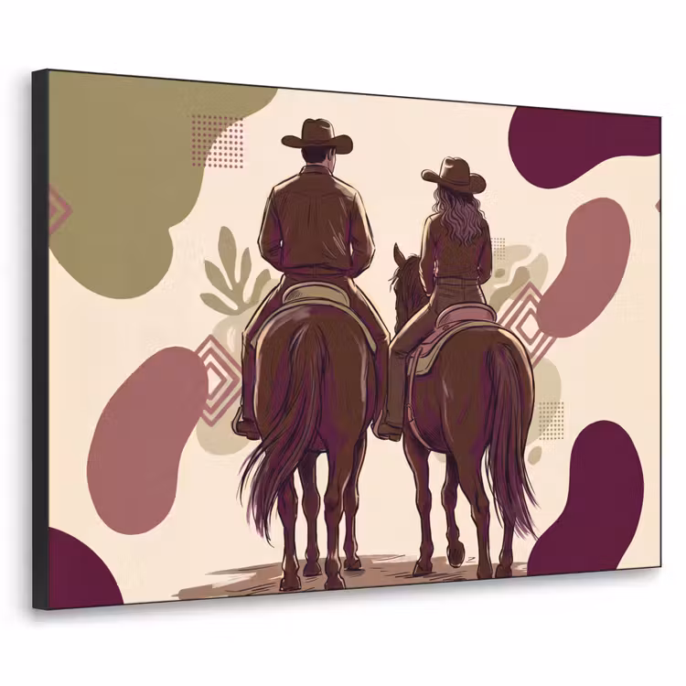 Art Frame - Mensen - Ruiters - Western - Illustratie - Bruin — 1