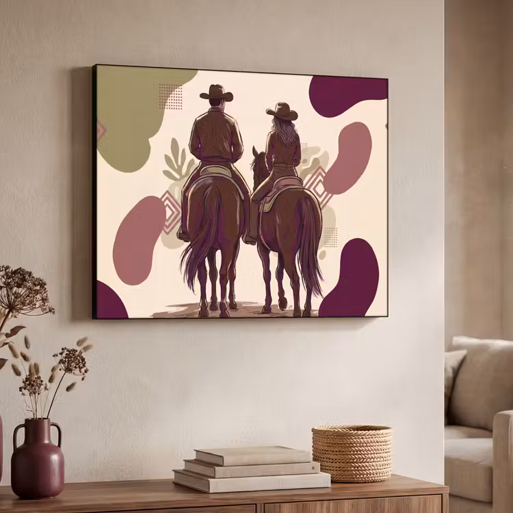 Art Frame - Mensen - Ruiters - Western - Illustratie - Bruin — 7