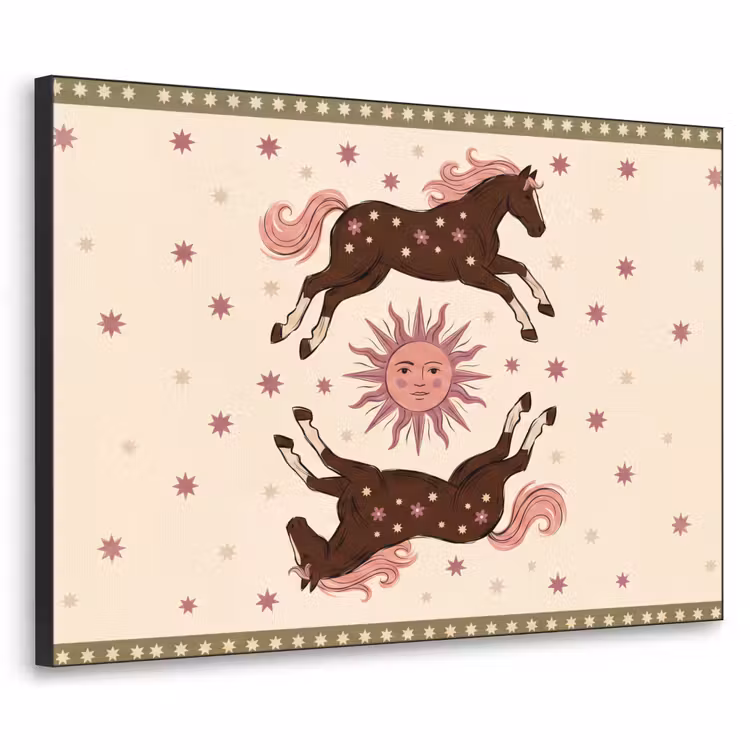 Art Frame - Paard - Zon - Mystiek - Illustratie - Roze — 1